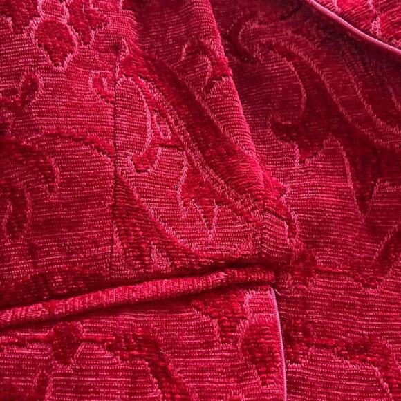 Nine West & Company Red Embossed Velvet Blazer Lined Velour Paisley 10P Jacket - Picture 10 of 10